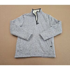 Orvis 1/4 Zip Faux Sherpa Lined Pocket Pullover Men’s Medium Gray